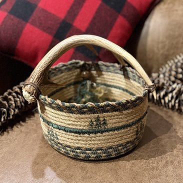 Antler Basket With Trees