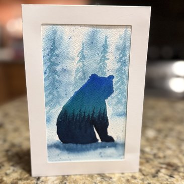Bear Watercolor Card~Original